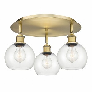 Athens - 3 Light Flush Mount In Industrial Style-8.63 Inches Tall and 17.75 Inches Wide - 1 of 1