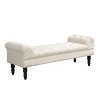 KWPZQEB 57.5" Ottoman, Button Tufted End of Bed Bench w/ Upholstered & Rolled Arms, Fabric Bench w/ Gourd-Shaped Legs for Bedroom, Entryway - 4 of 4