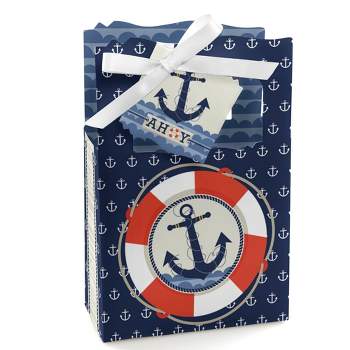 Big Dot of Happiness Ahoy - Nautical - Baby Shower or Birthday Party Favor Boxes - Set of 12