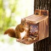 Snynuxx Squirrel Feeder Table, Wooden Squirrel Picnic Table Feeders for Outdoors, Funny Squirrel Feeder Nuts Bar Corn Cob with Soild Structure (Brown) - 3 of 4