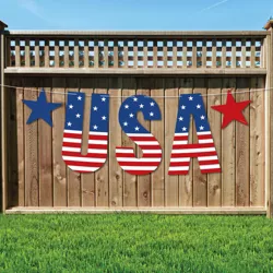 Big Dot of Happiness Stars & Stripes - Large Memorial Day, 4th of July and Labor Day Patriotic Party Decorations - USA - Outdoor Letter Banner