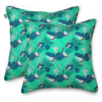2pk Duck Covers Water-Resistant Outdoor Throw Pillows Mojito - Classic Accessories