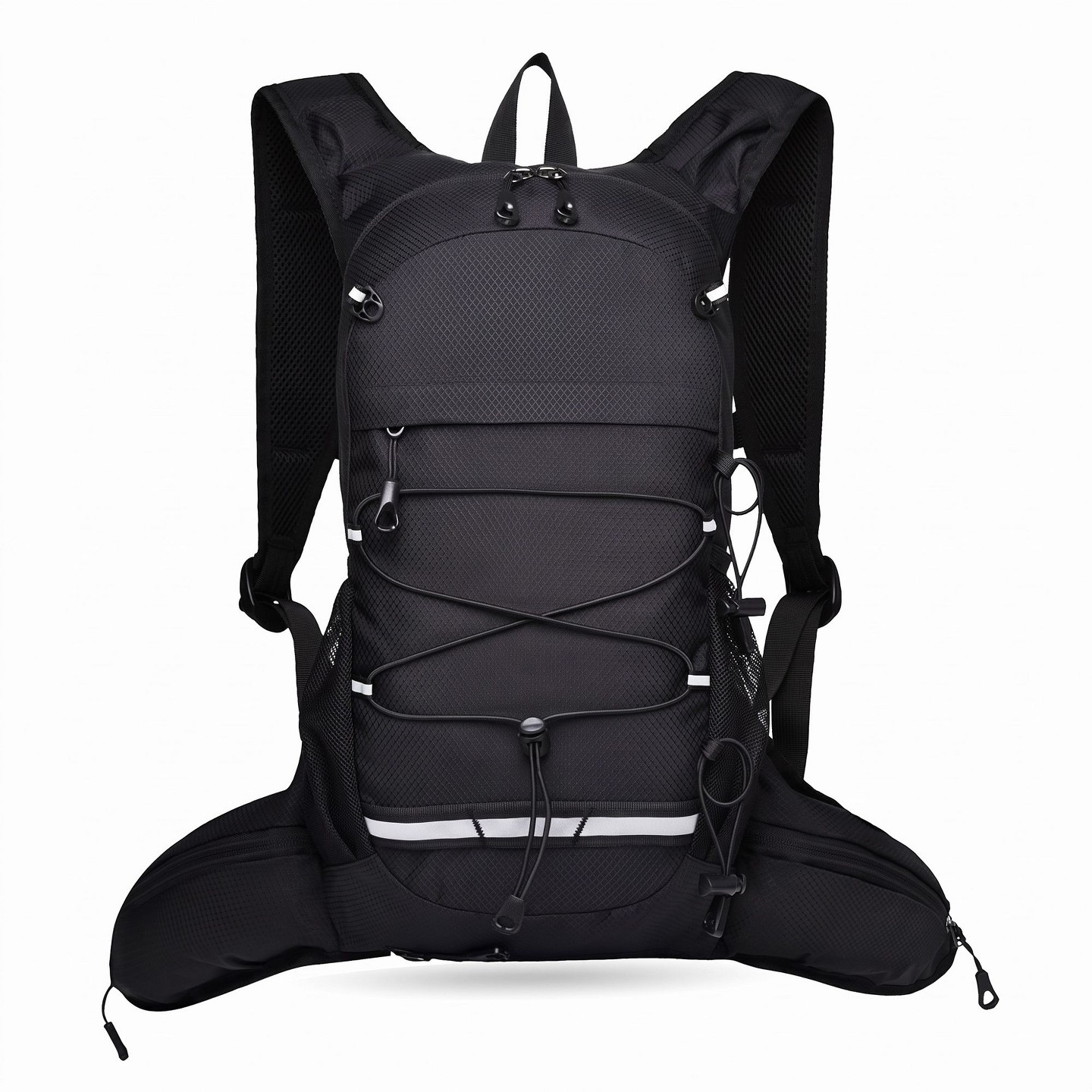 Рюкзак Alilang Outdoor Hiking with Bungee Cord Front Pocket Side Mesh Pockets Waist Belt - Black, цвет: Чёрный — фото 1