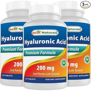 3 Pack Best Naturals Hyaluronic Acid 200 mg 120 Tablets - 1 of 4
