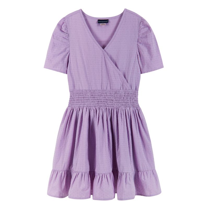 Andy & Evan  Kids Short Sleeve Purple Dress, 1 of 3