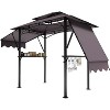 Grill Gazebo Canopy,Outdoor BBQ Grill Patio Canopy Tent with Led Light/Extra Shadows*2/Bottle Opener/Hanging Hooks - 2 of 4