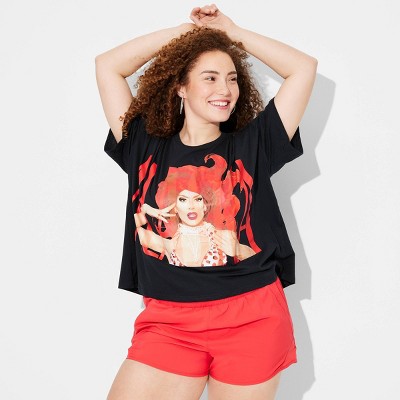 Pride Adult Alaska 5000 Short Sleeve Cropped T-Shirt - Black