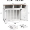 Acekool 48" Farmhouse Dog Crate - Kennel with Storage & Feeding Bowls ( - 2 of 4