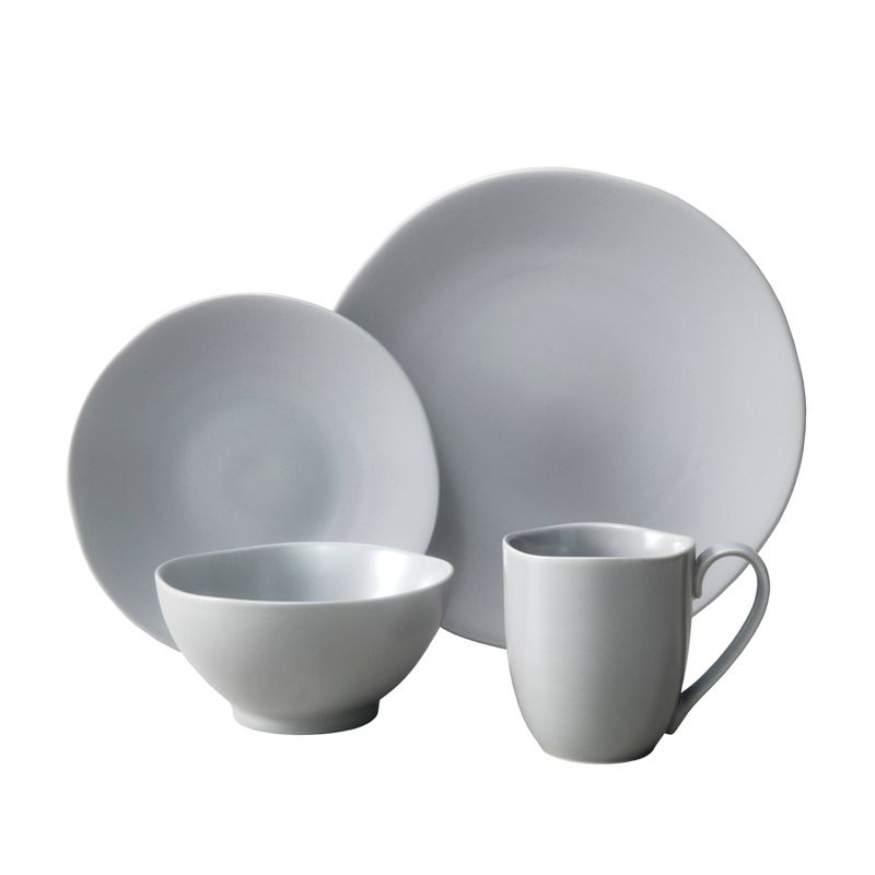 16pc Ceramic Heirloom Dinnerware Set Gray - Fortessa Tableware Solutions, 1 of 4