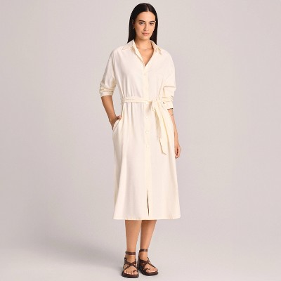Vitamin A Women's Twill Midi Cover Up Dress with Belt
