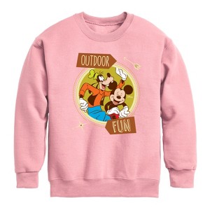 Boys' - Disney - Outdoor Fun Graphic Long Sleeve Fleece Sweatshirt - 1 of 4