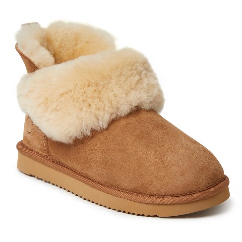 Dearfoams plush faux discount fur bootie slipper