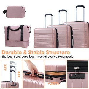 Luggage Sets 5 Piece with TSA Lock, Double Spinner Wheels, Durable ABS Lightweight Carry On Luggage with Telescoping Handle - 1 of 4