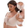 INSPIRE CHIC Women's Mesh Plunge Wirefree Full Coverage Wide Straps Seamless Lightweight Soft Breathable Bras - 3 of 4