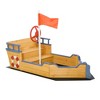 Outsunny Wooden Kids Pirate Sandbox, Outdoor Sandboat with Bench Seats, Storage, Non-Woven Fabric Cloth for Backyard, Lawn - 4 of 4