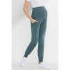 Hello Miz Women's Casual Over The Belly Maternity Joggers - 2 of 4