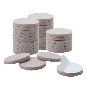 Unique Bargains Felt Self-stick Non-slip Anti-scratch Round Furniture Pads Beige 30 Pcs - 1 of 4