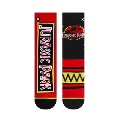 Odd Sox, Jurassic Park Split, Funny Novelty Socks, Large