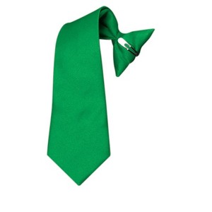 Boy's Solid Color Pre-tied Clip On Neck Tie - 1 of 3