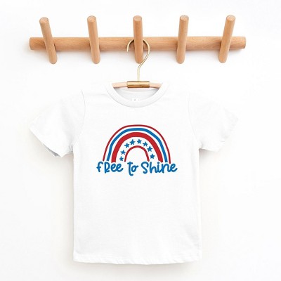The Juniper Shop Free To Shine Rainbow Toddler Short Sleeve Tee