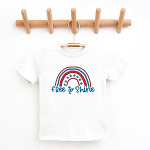 The Juniper Shop Free To Shine Rainbow Toddler Short Sleeve Tee - 1 of 2