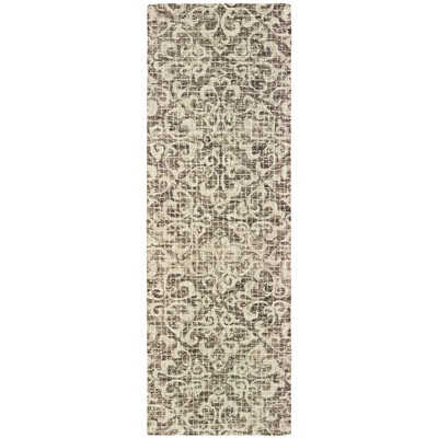 Oriental Weavers Tallavera 55607 Brown/ Ivory Indoor Area Rug - 2'6" x 8'