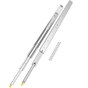 VEVOR 1 Pair Full Extension Drawer Slides 18 20 22 28 30 32 36 38 40 44 48 52 56 60 in, 500 lbs Load Capacity Locking Drawer Slides, Silver - 1 of 4