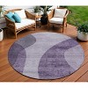 Purple Lavender And Eggplant Abstract Washable Indoor Outdoor Area Rug - 2 of 4