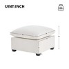 Alilang 26.00 inches Contemporary Ottoman with Removable Cushion and Wooden Legs-White - 4 of 4