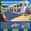 Pool Safety Cover for Rectangle Swimming Pool, Heavy Duty Mesh Pool Cover for Inground Pools,Installation Tools, Blue - 4 of 4