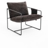 Racxily Set of 2 Upholstered hanging Armchair, Accent Chair with Arm Pocket Metal Frame, Crushed Foam Cushions - 4 of 4