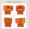 homfan Pumpkin Swivel Barrel Chair - 360° Rotating Accent Armchair for Office/Bedroom - Reading Chair, Orange - 4 of 4