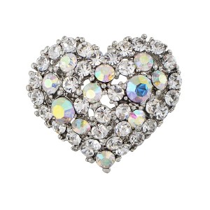 Anna-Kaci Crystal Rhinestone Valentine Heart Love Brooch Pin - 1 of 4