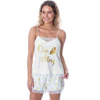 Disney Women's Beauty and The Beast Our Story Cami and Shorts Pajama Set