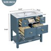 30" Modern Bathroom Vanity with Ceramic Sink, 5 Drawers & Solid Wood Frame, Freestanding Storage Cabinet with Gold Knobs - ModernLuxe - 3 of 4