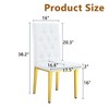 PAGED  Set of 4  Elegant Dining Chairs with Gold Metal Legs and Backrest,Armless Chairs for Kitchen,Living Room - 3 of 4