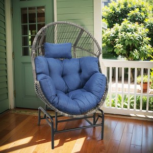 Buenhomino Outdoor Oversized Indoor Outdoor Wicker Gliding Patio Egg Chair for  Garden Backyard Balcony - 1 of 4