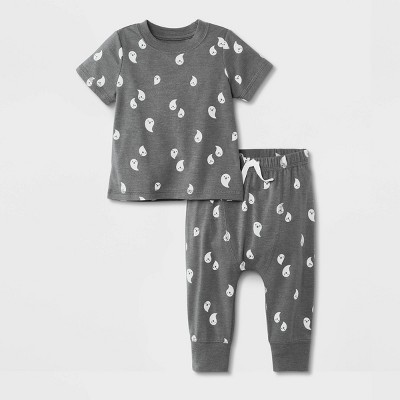 Image of Baby Boys' 2pc 'Ghost' Jersey Top & Bottom Set - Cat & Jack™ Gray 0-3M