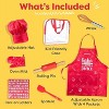 Baketivity Kids Chef Hat and Apron Set for Boys & Girls - One Size Fits All (Adjustable) - Premium, Washable Kids Apron and Chef Hat Set for Cooking - 3 of 4