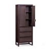 Teamson Home Hatteras Linen Cabinet with Drawers & 2 Rattan Inlay Doors with Adjustable Shelf - 2 of 4