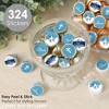 Big Dot of Happiness First Communion Blue Elegant Cross - Boy Religious Party Small Round Candy Stickers - Party Favor Labels - 324 Count - 2 of 4