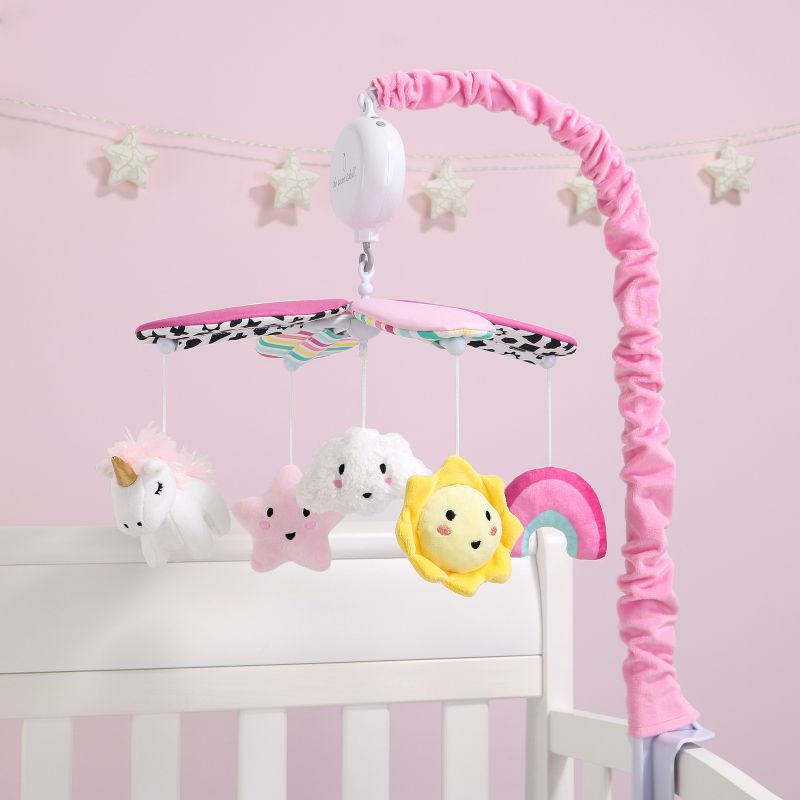 The Peanutshell Pink Look Up High Contrast Musical Crib Mobile for Baby Girls, 5 of 8