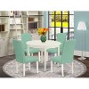 Round Kitchen Table Set 5 Piece - 42 Inch Table & 4 Parsons Chairs - Rustic Dining Room Set - 2 of 4