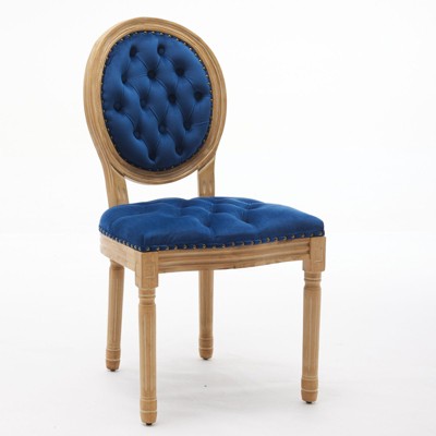 NicBex Dining Chairs Stool Upholstered Chair with Wood Legs Antique Painting Hand-pulled Buckle Decoration Velvet for Kitchen