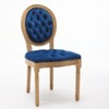 VASIP Set of 2 French Baroque Revival Dining Chairs - Hand-Tufted PU Leather with Nailhead Trim & Carved Hardwood Cabriole Legs - 4 of 4