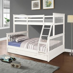 Grungis Twin Over Full Loft Bed with Storage Drawers,Bunk Bed with Ladder and Guardrails Can Divided Into 2 Beds,Loft and Bunk Bed for Bedroom - 1 of 4