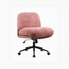Pink Cross-Leg Chair on Wheels ¨C Wide Thick Seat, Swivel Ergonomic Desk/Vanity Ready - 3 of 4