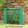 Lean-to Walk-in Greenhouse for Outdoor Use, 6.6 x 2.5 x 5.6 ft – UV-Resistant PE Cover, Roll-Up Door, Mesh Windows - 4 of 4