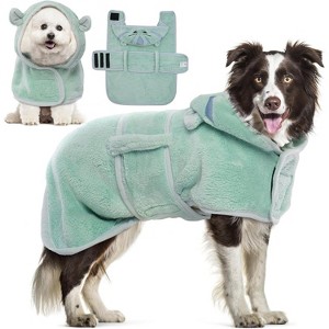 Dog Robes for After Bath - Super Absorbent & Fast Drying Coat with Hood, Bath Towels for Drying Dogs Small, Puppy Bathrobe Beach Essentials - 1 of 4