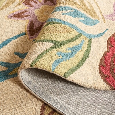 Handmade Red Floral Wool Tufted Area Rug